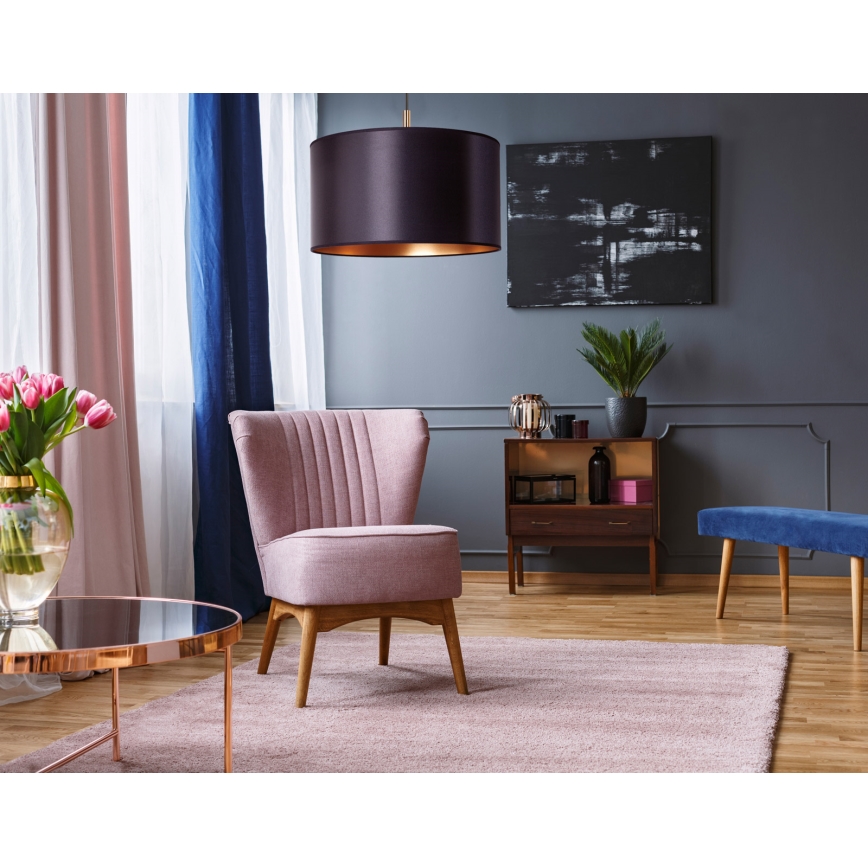 Duolla - Lustra ar auklu CANNES 1xE27/15W/230V d. 50 cm melna/varš