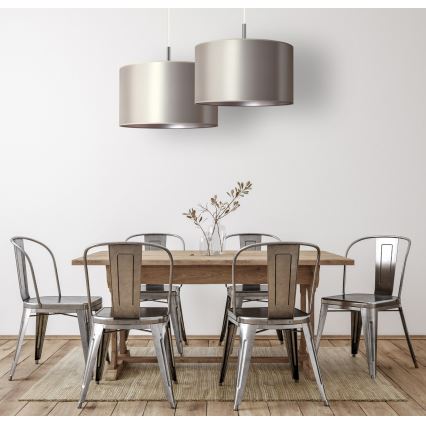 Duolla - Lustra ar auklu CANNES 1xE27/15W/230V d. 50 cm sudraba