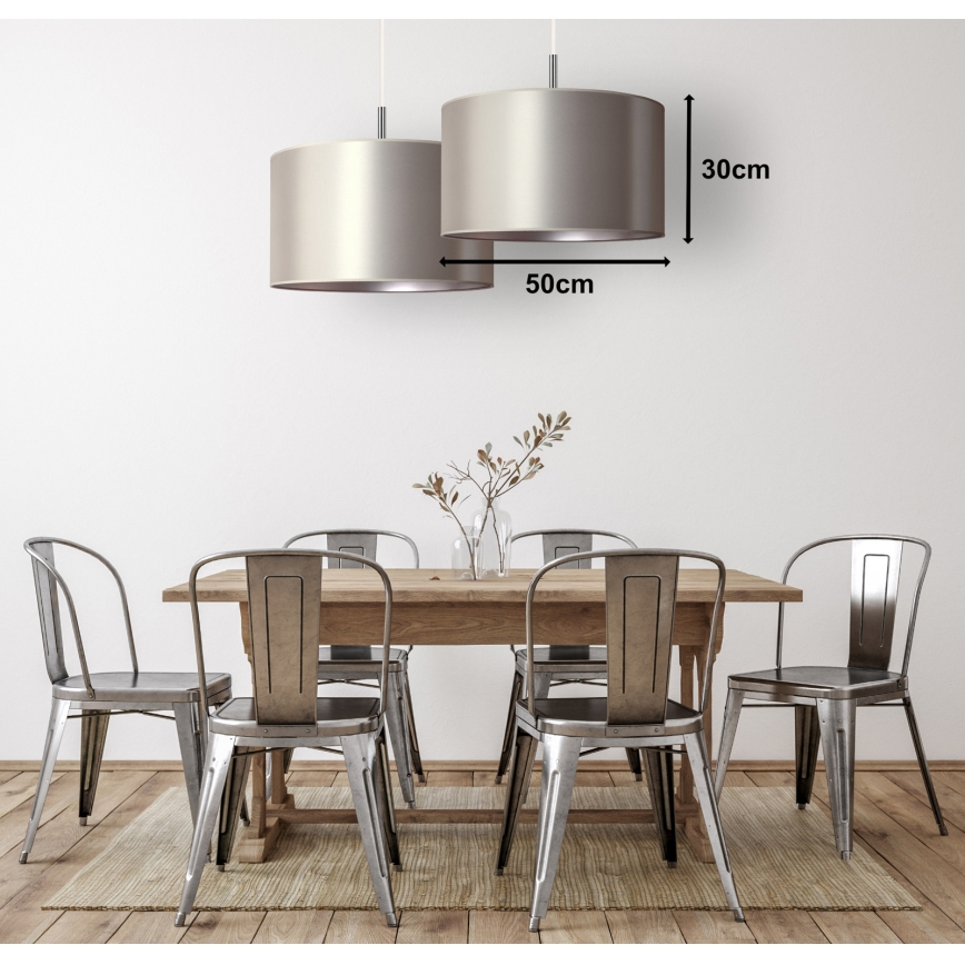 Duolla - Lustra ar auklu CANNES 1xE27/15W/230V d. 50 cm sudraba