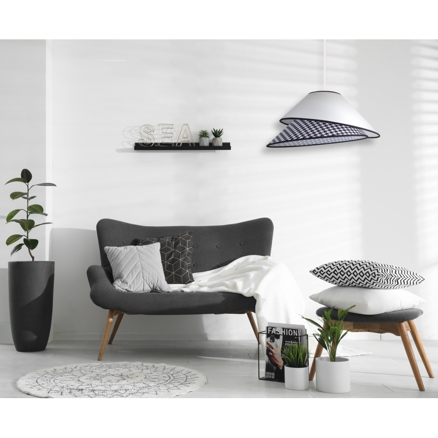 Duolla - Lustra ar auklu COCO 1xE27/40W/230V d. 50 cm balta/melna