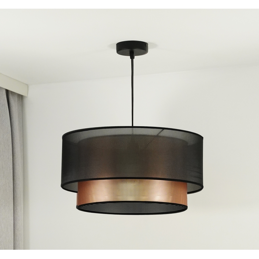 Duolla - Lustra ar auklu COPPER SHINY 1xE27/15W/230V d. 45 cm brūna/varš