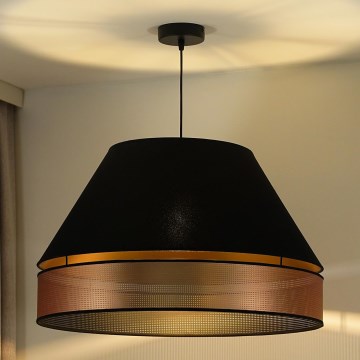 Duolla - Lustra ar auklu COPPER SHINY 1xE27/15W/230V d. 60 cm melna/varš