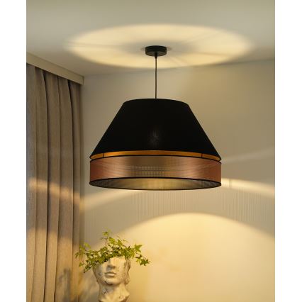 Duolla - Lustra ar auklu COPPER SHINY 1xE27/15W/230V d. 60 cm melna/varš