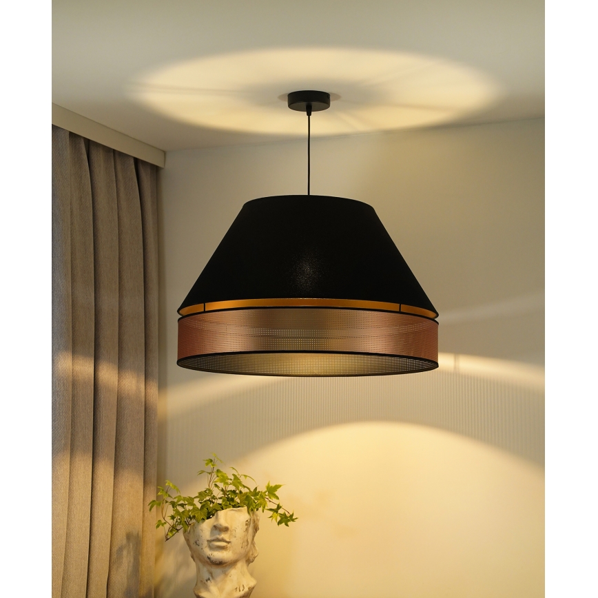 Duolla - Lustra ar auklu COPPER SHINY 1xE27/15W/230V d. 60 cm melna/varš