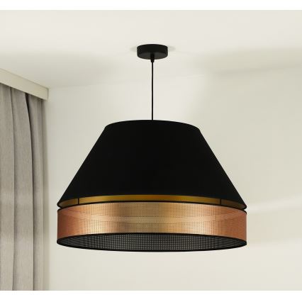 Duolla - Lustra ar auklu COPPER SHINY 1xE27/15W/230V d. 60 cm melna/varš