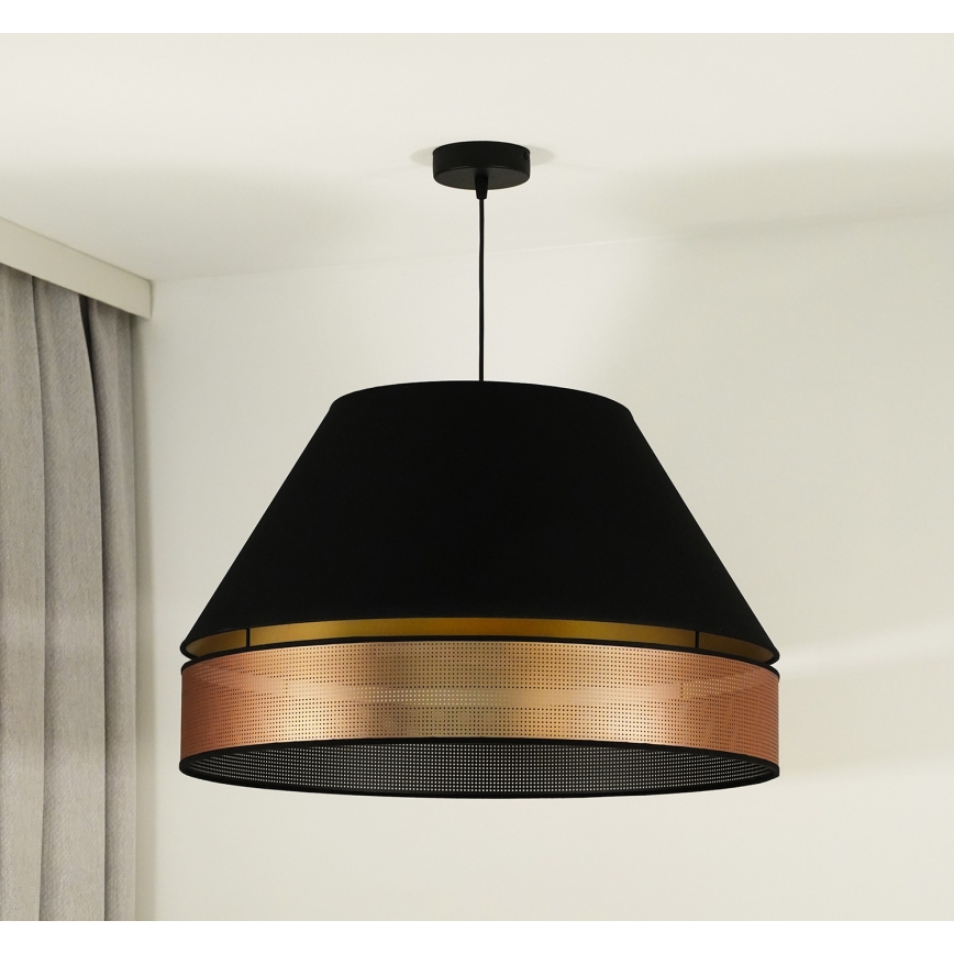 Duolla - Lustra ar auklu COPPER SHINY 1xE27/15W/230V d. 60 cm melna/varš