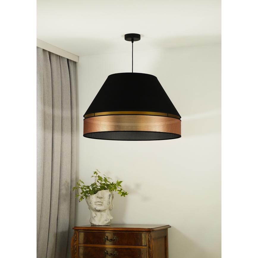 Duolla - Lustra ar auklu COPPER SHINY 1xE27/15W/230V d. 60 cm melna/varš