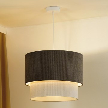 Duolla - Lustra ar auklu CORDUROY 1xE27/15W/230V d. 40 cm brūna/krēmkrāsa