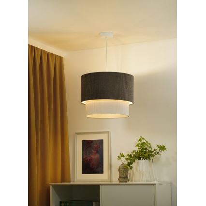 Duolla - Lustra ar auklu CORDUROY 1xE27/15W/230V d. 40 cm brūna/krēmkrāsa