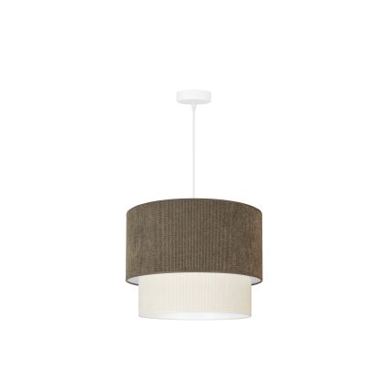 Duolla - Lustra ar auklu CORDUROY 1xE27/15W/230V d. 40 cm brūna/krēmkrāsa