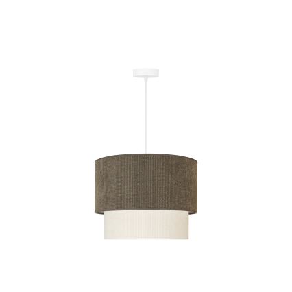 Duolla - Lustra ar auklu CORDUROY 1xE27/15W/230V d. 40 cm brūna/krēmkrāsa