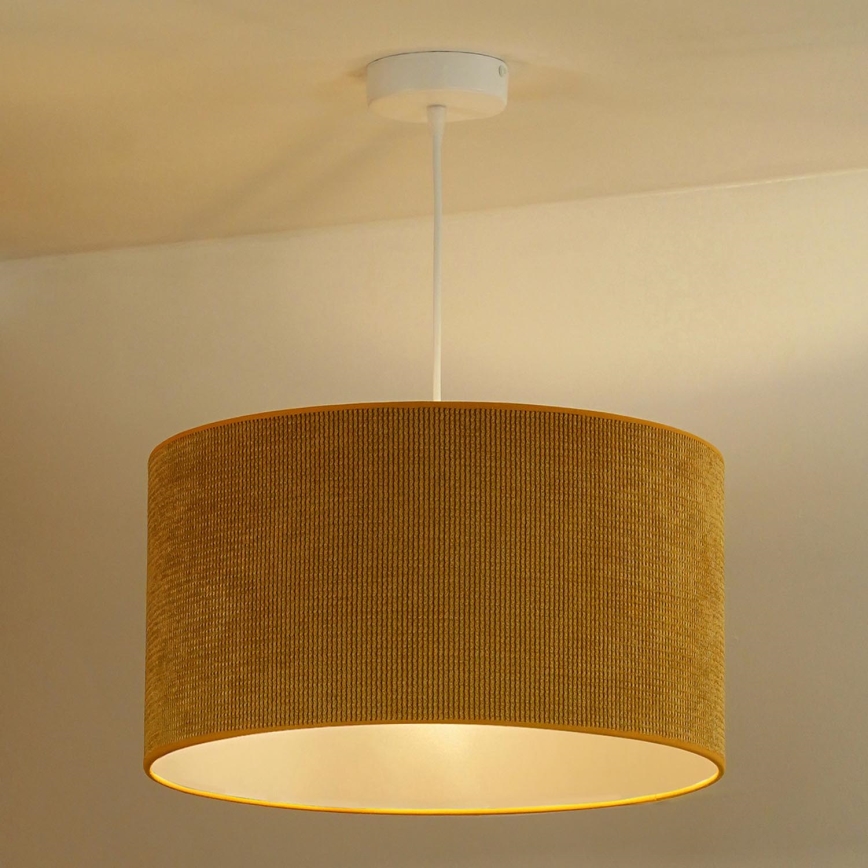 Duolla - Lustra ar auklu CORDUROY 1xE27/15W/230V d. 40 cm dzeltena