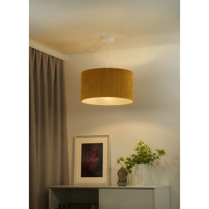 Duolla - Lustra ar auklu CORDUROY 1xE27/15W/230V d. 40 cm dzeltena