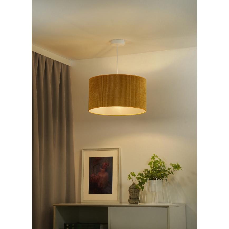 Duolla - Lustra ar auklu CORDUROY 1xE27/15W/230V d. 40 cm dzeltena