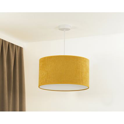 Duolla - Lustra ar auklu CORDUROY 1xE27/15W/230V d. 40 cm dzeltena