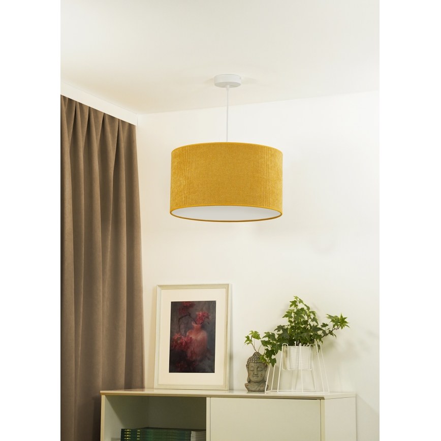 Duolla - Lustra ar auklu CORDUROY 1xE27/15W/230V d. 40 cm dzeltena