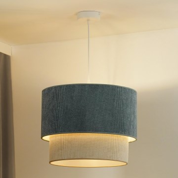 Duolla - Lustra ar auklu CORDUROY 1xE27/15W/230V d. 40 cm zila/bēša