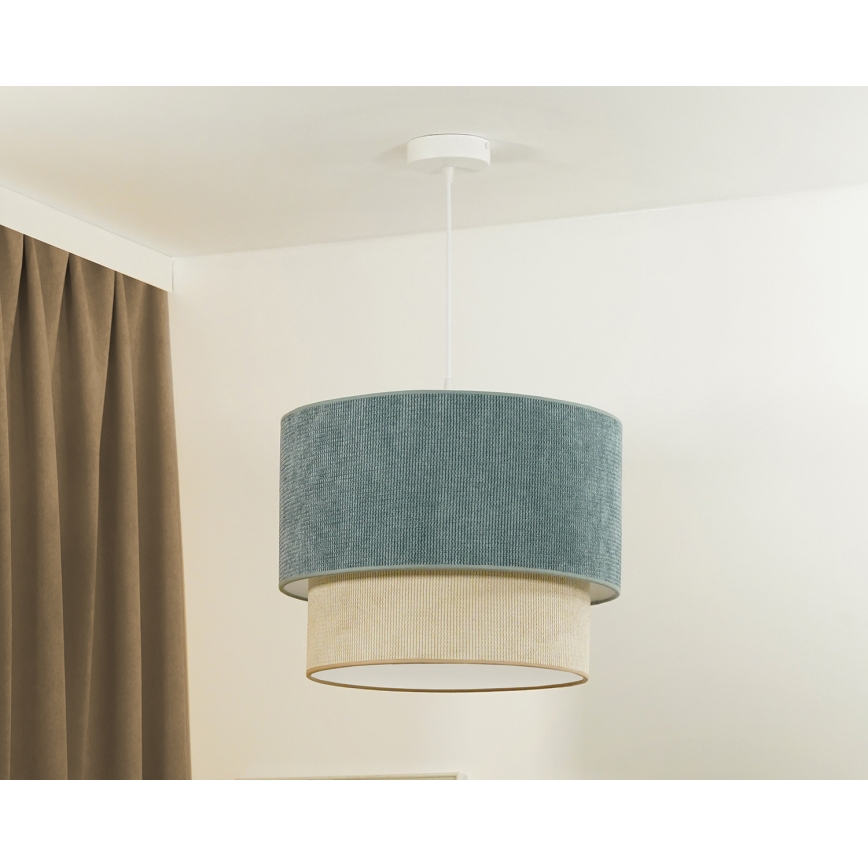 Duolla - Lustra ar auklu CORDUROY 1xE27/15W/230V d. 40 cm zila/bēša