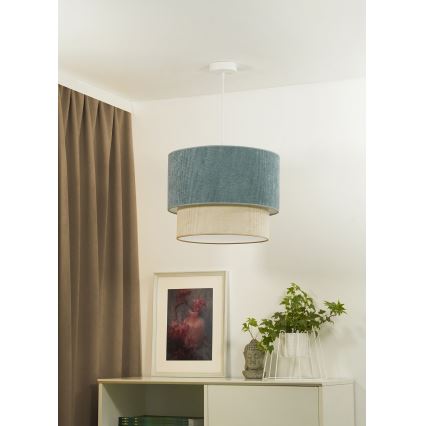Duolla - Lustra ar auklu CORDUROY 1xE27/15W/230V d. 40 cm zila/bēša