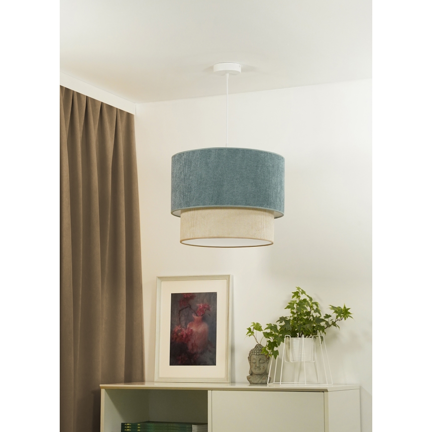 Duolla - Lustra ar auklu CORDUROY 1xE27/15W/230V d. 40 cm zila/bēša