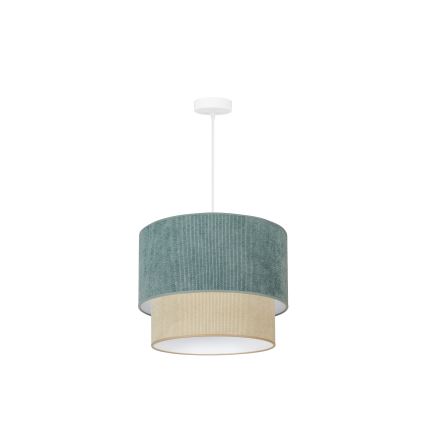 Duolla - Lustra ar auklu CORDUROY 1xE27/15W/230V d. 40 cm zila/bēša