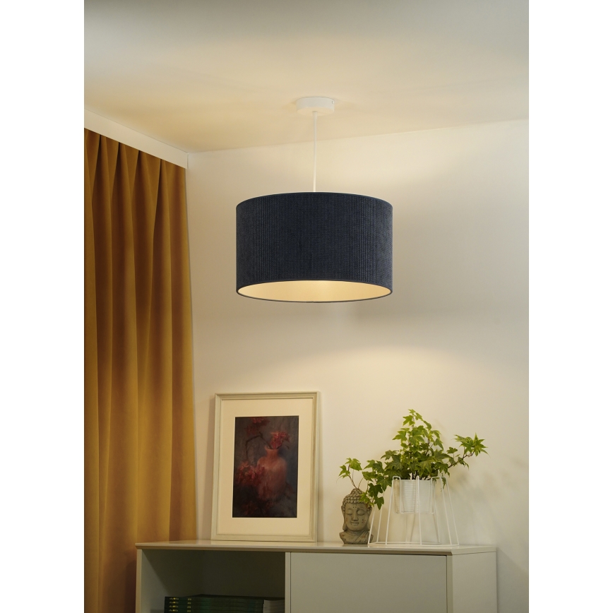 Duolla - Lustra ar auklu CORDUROY 1xE27/15W/230V tumša d. 40 cm zila