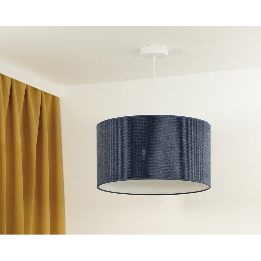 Duolla - Lustra ar auklu CORDUROY 1xE27/15W/230V tumša d. 40 cm zila