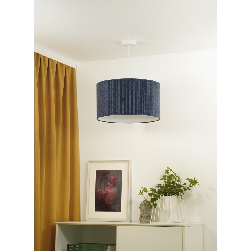 Duolla - Lustra ar auklu CORDUROY 1xE27/15W/230V tumša d. 40 cm zila