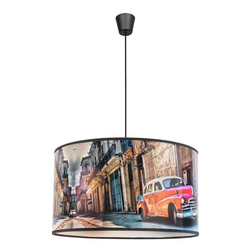 Duolla - Lustra ar auklu CUBA SARKANa 1xE27/15W/230V d. 35 cm
