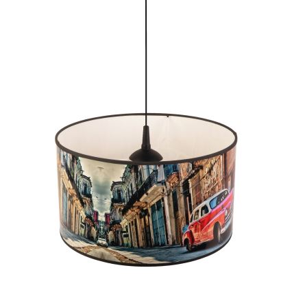 Duolla - Lustra ar auklu CUBA SARKANa 1xE27/15W/230V d. 35 cm