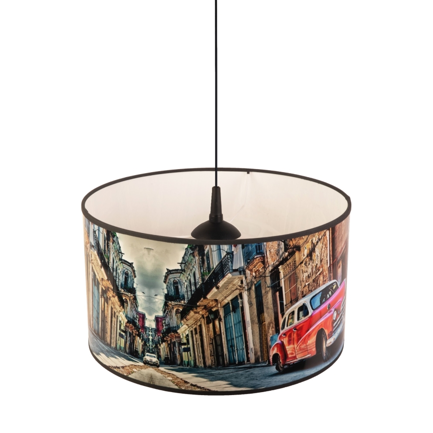 Duolla - Lustra ar auklu CUBA SARKANa 1xE27/15W/230V d. 35 cm