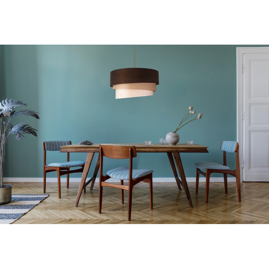 Duolla - Lustra ar auklu DEVON 1xE27/40W/230V d. 45 cm brūna/bēša