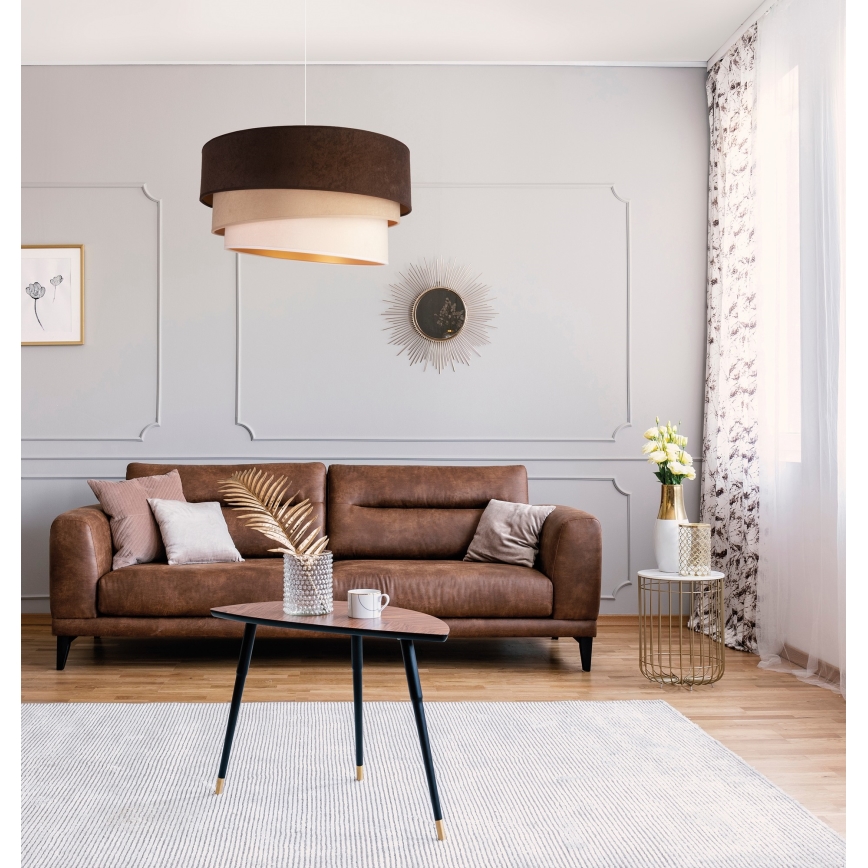 Duolla - Lustra ar auklu DEVON 1xE27/40W/230V d. 45 cm brūna/bēša