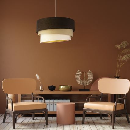 Duolla - Lustra ar auklu DEVON 1xE27/40W/230V d. 45 cm brūna/bēša