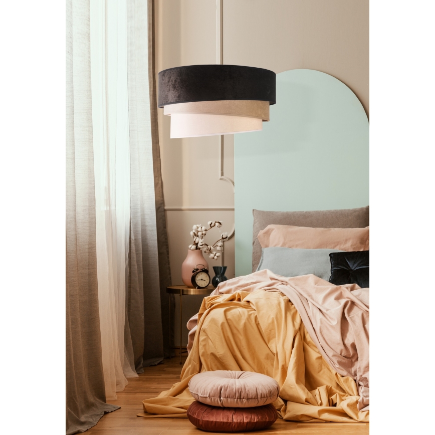 Duolla - Lustra ar auklu DEVON 1xE27/40W/230V d. 45 cm melna/bēša