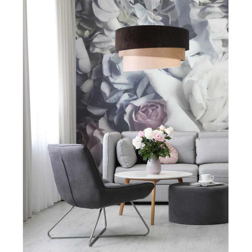 Duolla - Lustra ar auklu DEVON 1xE27/40W/230V d. 45 cm melna/bēša