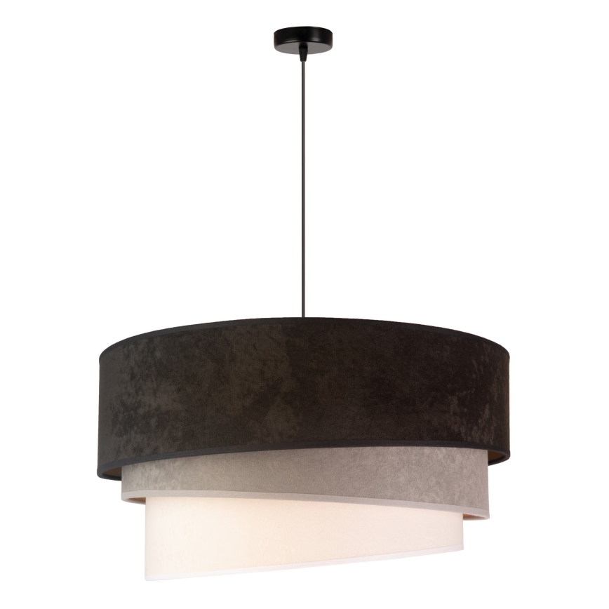 Duolla - Lustra ar auklu DEVON 1xE27/40W/230V d. 45 cm melna/pelēka/bēša