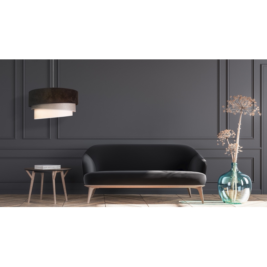 Duolla - Lustra ar auklu DEVON 1xE27/40W/230V d. 45 cm melna/pelēka/bēša