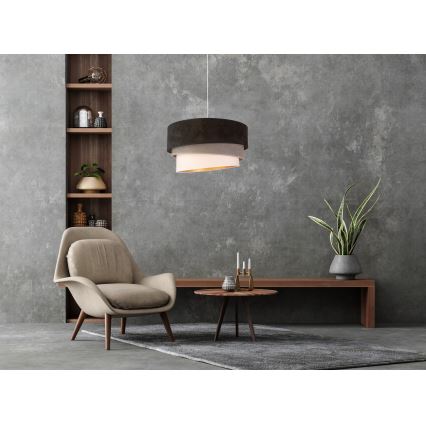 Duolla - Lustra ar auklu DEVON 1xE27/40W/230V d. 45 cm melna/pelēka/bēša
