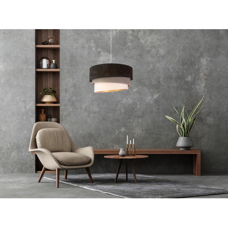 Duolla - Lustra ar auklu DEVON 1xE27/40W/230V d. 45 cm melna/pelēka/bēša