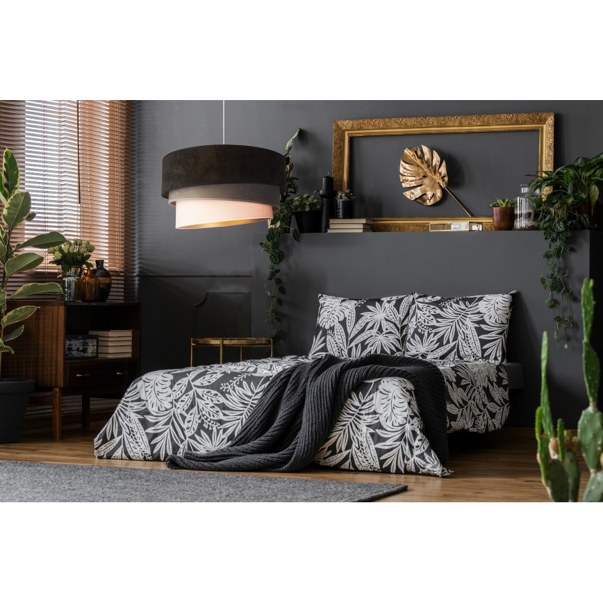 Duolla - Lustra ar auklu DEVON 1xE27/40W/230V d. 45 cm melna/pelēka/bēša