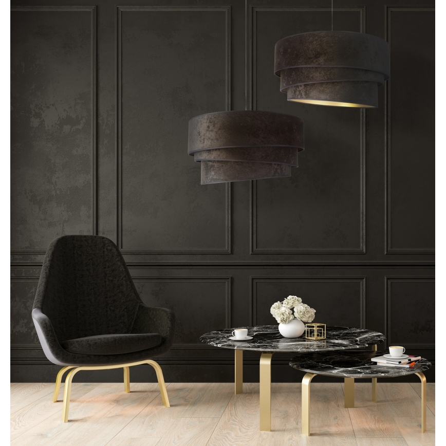 Duolla - Lustra ar auklu DEVON 1xE27/40W/230V d. 45 cm melna/zelta
