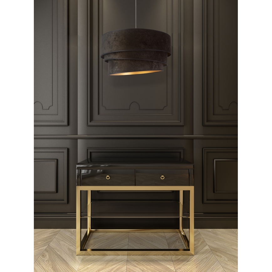 Duolla - Lustra ar auklu DEVON 1xE27/40W/230V d. 45 cm melna/zelta