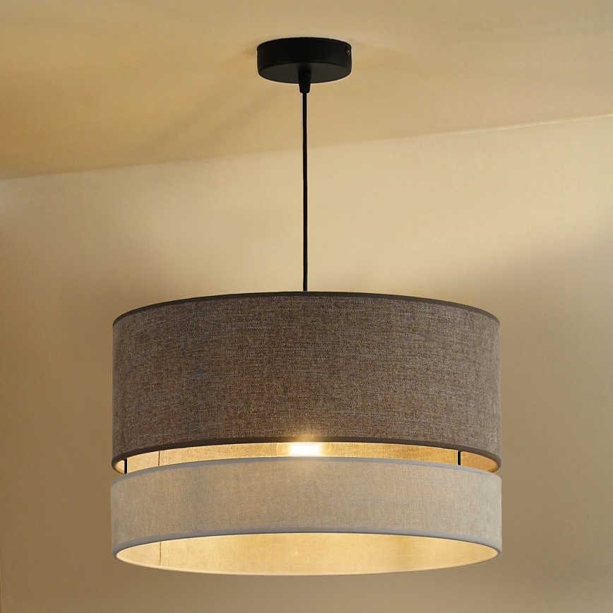 Duolla - Lustra ar auklu DOUBLE 1xE27/15W/230V d. 40 cm brūna/pelēka