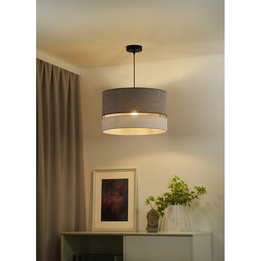 Duolla - Lustra ar auklu DOUBLE 1xE27/15W/230V d. 40 cm brūna/pelēka