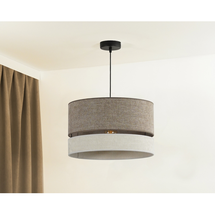 Duolla - Lustra ar auklu DOUBLE 1xE27/15W/230V d. 40 cm brūna/pelēka