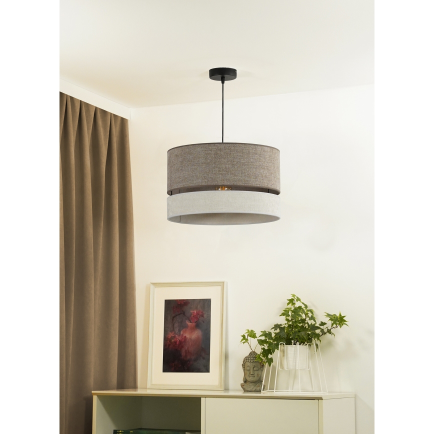 Duolla - Lustra ar auklu DOUBLE 1xE27/15W/230V d. 40 cm brūna/pelēka