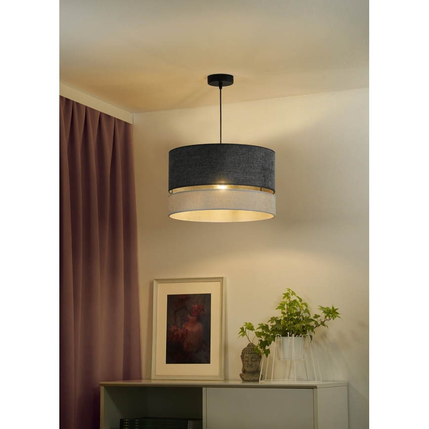Duolla - Lustra ar auklu DOUBLE 1xE27/15W/230V d. 40 cm pelēka