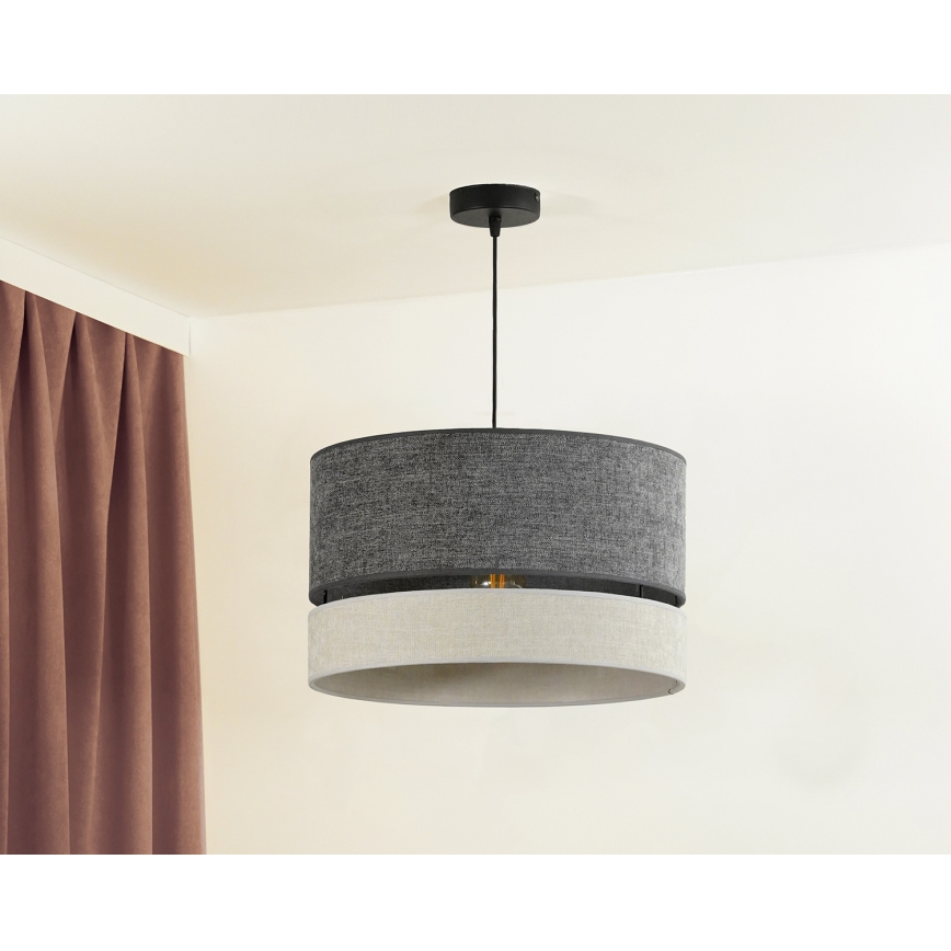 Duolla - Lustra ar auklu DOUBLE 1xE27/15W/230V d. 40 cm pelēka