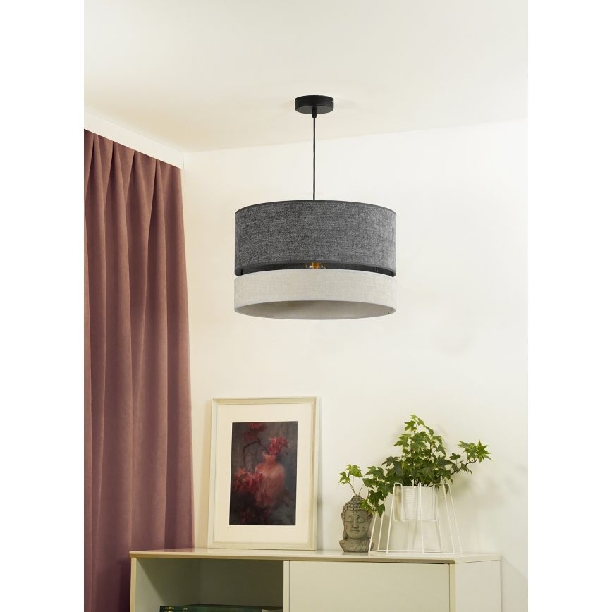 Duolla - Lustra ar auklu DOUBLE 1xE27/15W/230V d. 40 cm pelēka